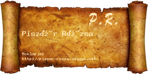 Piszár Rózsa névjegykártya