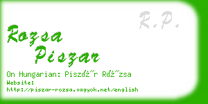 rozsa piszar business card